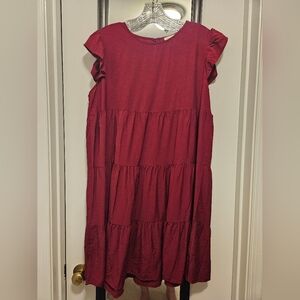 Kirundo Burgundy Tiered Dress